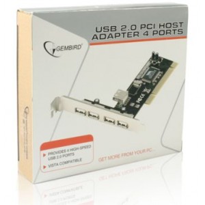Adaptor card USB 2.0 4+1 porturi pe slot PCI , GEMBIRD UPC-20-4P host adapter